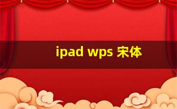 ipad wps 宋体